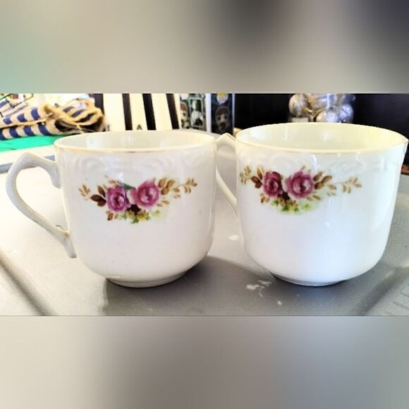 JAPAN MUGS MOTHER AND FATHER PORCELAIN LARGE - Picture 4 of 10